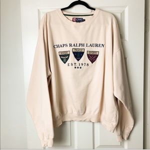 Vintage Ralph Lauren cream patch trail sweater XL